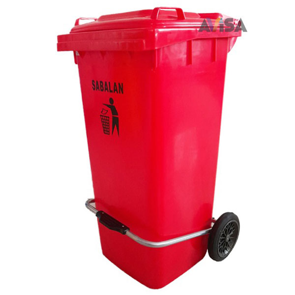 سطل زباله 100 لیتری چرخدار پدالدار