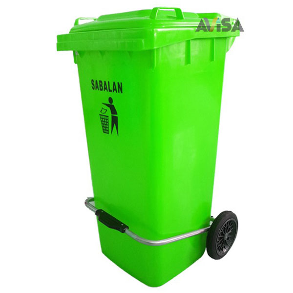 سطل زباله 100 لیتری چرخدار پدالدار (قیمت عمده)