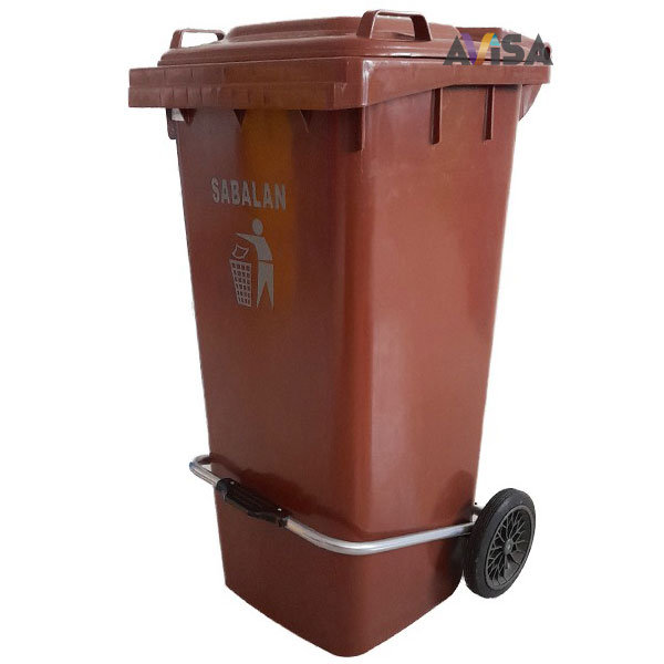 سطل زباله 120 لیتری چرخدار پدالدار (قیمت عمده)