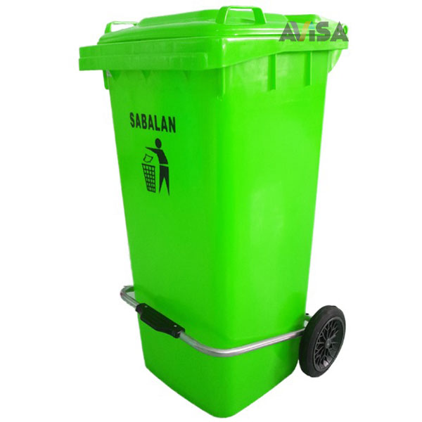 سطل زباله 120 لیتری چرخدار پدالدار (قیمت عمده)